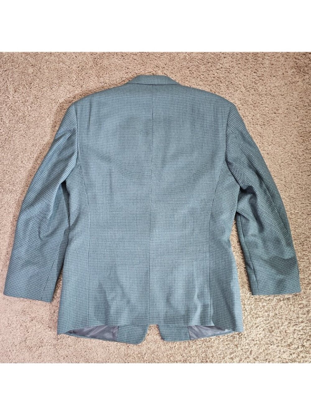 Vintage Pierre Cardin Wool Blazer Jacket Mens 42R Green Gray Man in Wool 80s - Picture 2 of 13